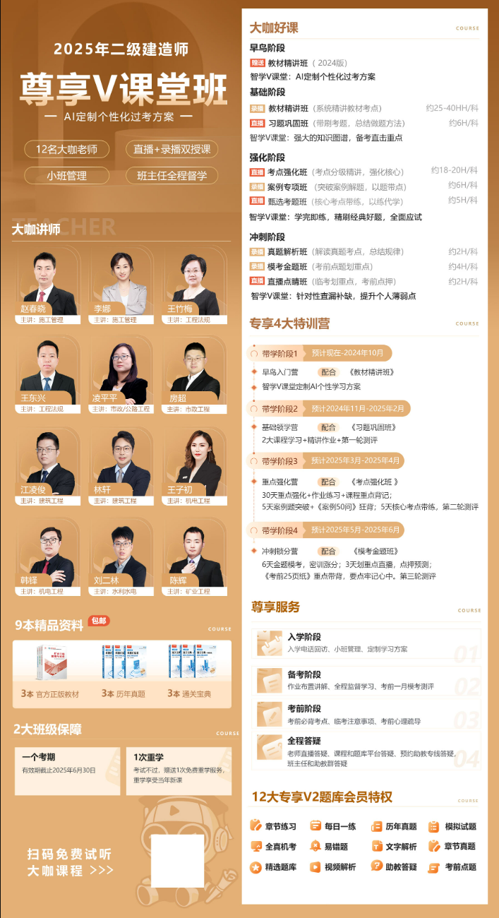 宿遷二建培訓(xùn)丨2025年二建尊享V課堂班 圖1